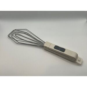 Vintage Flat Whisk Kitchen Tool Handle Stainless Steel Cooking Baking